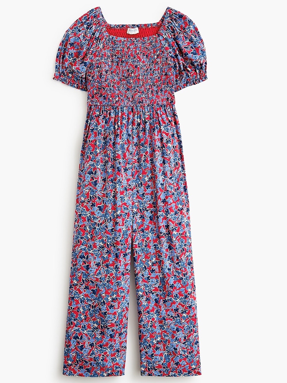 J CREW crewcuts Girls' floral smocked jumpsuit | Size 7